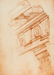 Corniches, entablements et chapiteaux; dessin de Michel-Ange. Casa Buonarroti, Florence - Michelangelo Buonarroti